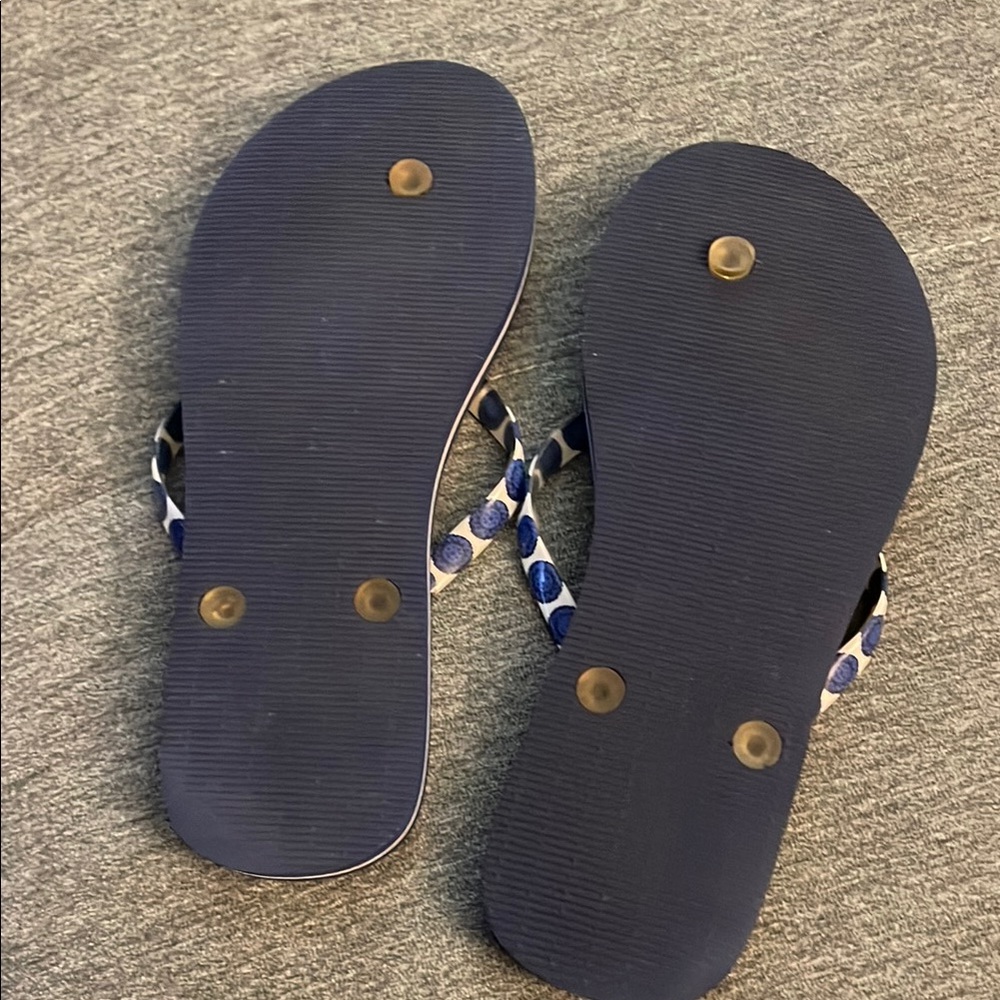 Blue Patterned Flip Flops - Picture 3 of 4
